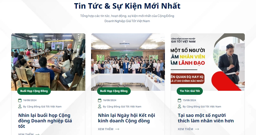 Tin tức trên website cộng đồng doanh nghiệp giá tốt việt nam