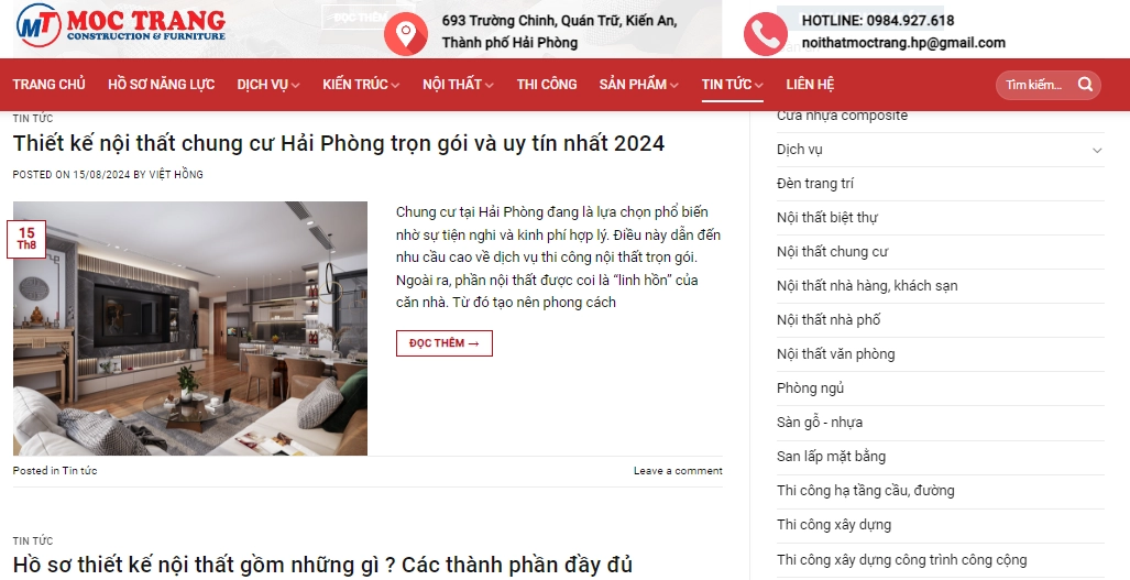 Nội dung cần có trên Website công ty xây dựng