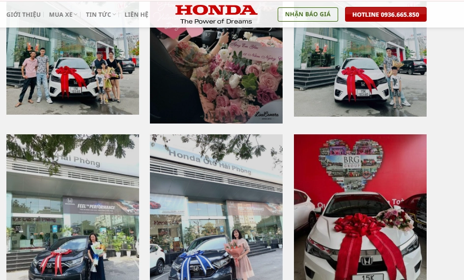 Thiết kế website đại lý ô tô Honda Hải Phòng