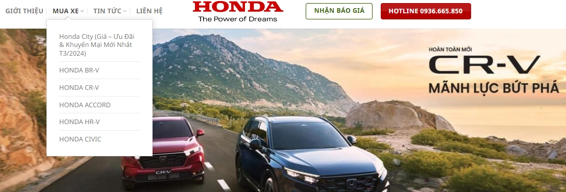 Thiết kế website đại lý ô tô Honda Hải Phòng