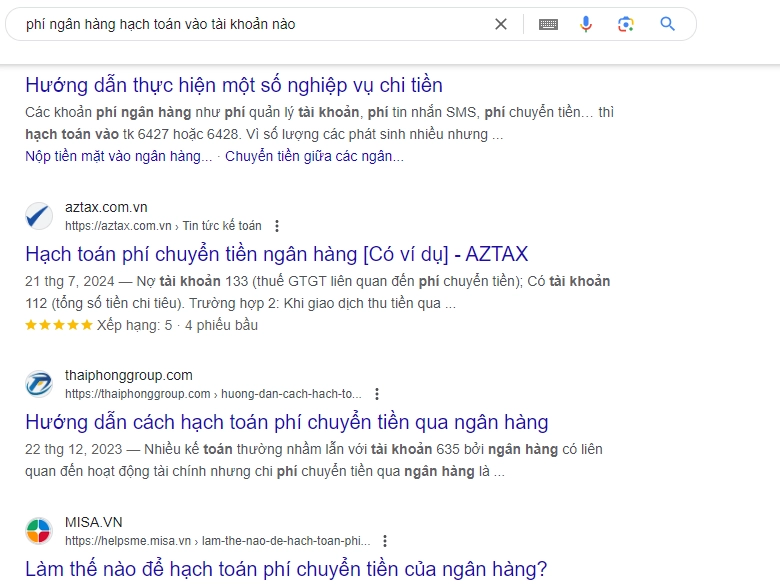 Kết quả dự án Website dịch vụ kế toán Thái Phong