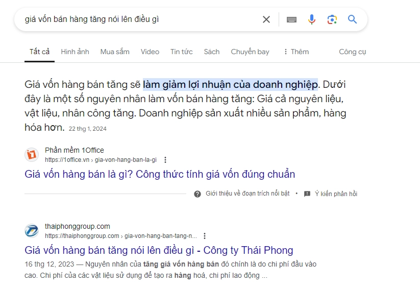 Kết quả dự án Website dịch vụ kế toán Thái Phong