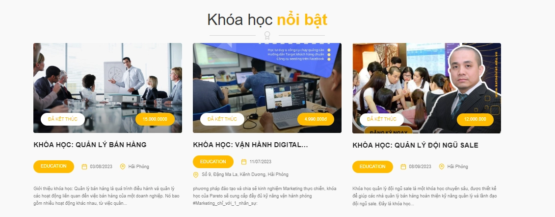 Thiết kế website đào tạo doanh nhân kết nối việt