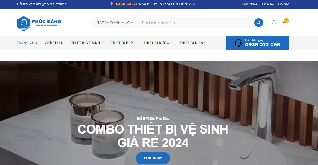 Tư vấn thiết kế website thiết bị vệ sinh phúc đăng