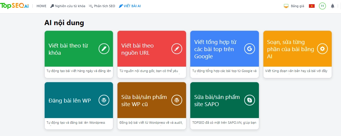 Công cụ AI viết content chuẩn seo - Top seo