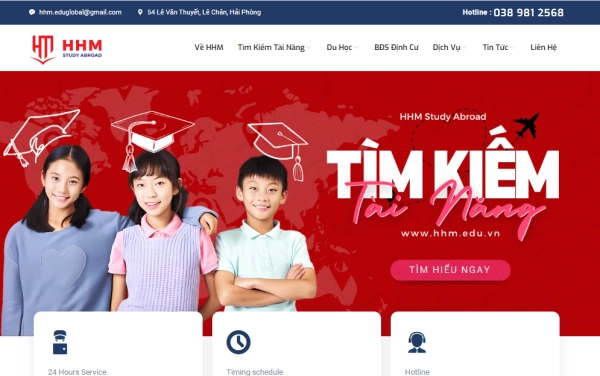 Tư vấn & Thiết kế Website Tư vấn du học HHM