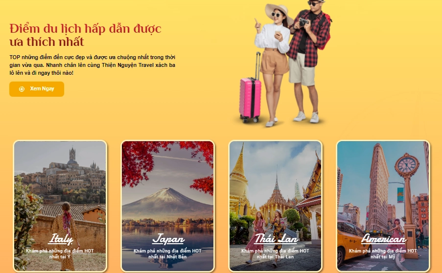 Thiết kế website du lịch Thiện Nguyện - Giới thiệu tour