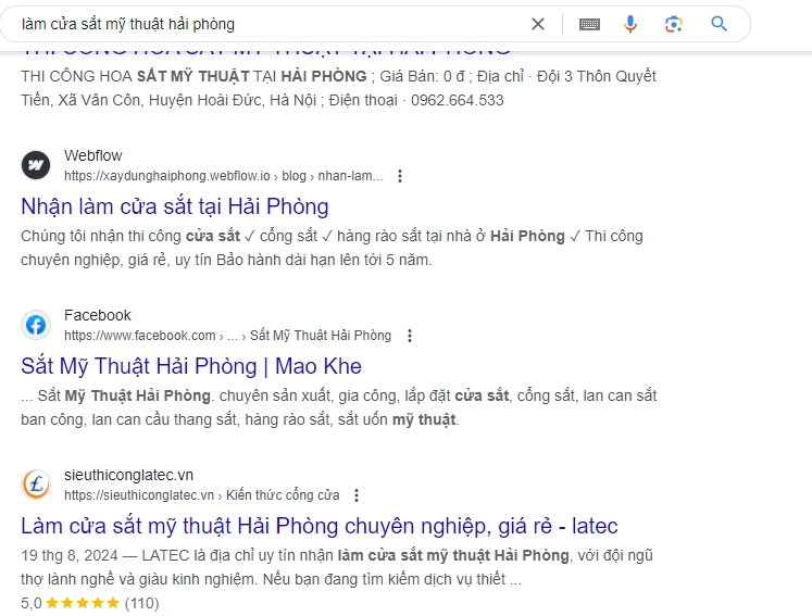 Triển khai SEO website Cổng tự động LATEC