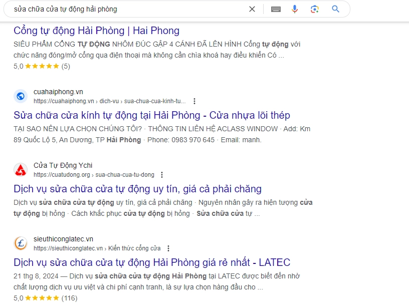 Triển khai SEO website Cổng tự động LATEC