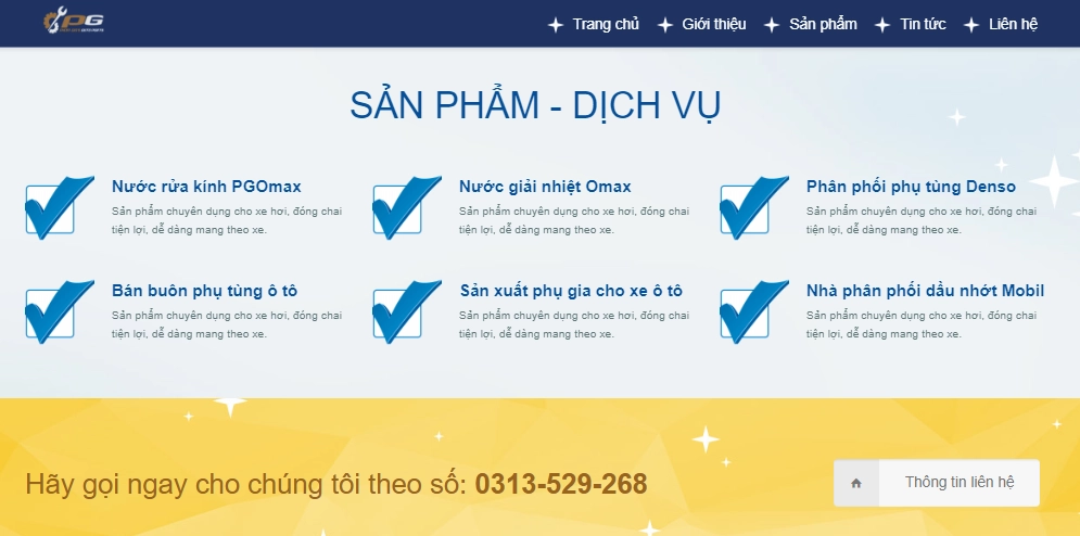 Thiết kế website bán phụ tùng ô tô Phạm Gia