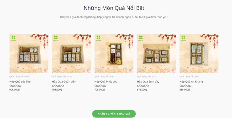 Thiết kế website quà tặng doanh nghiệp Quà Từ Tâm