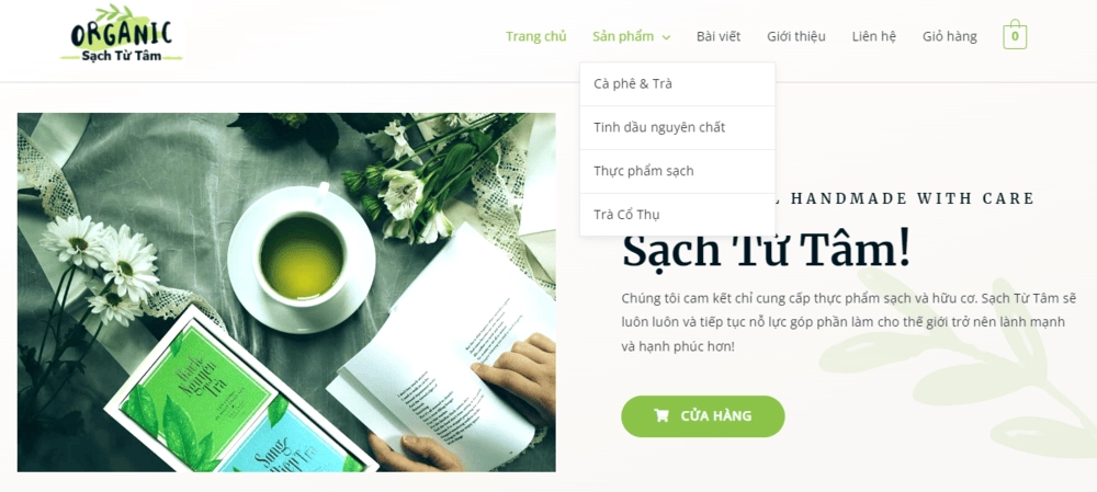 Thiết kế website bán thực phẩm sạch Sạch Từ Tâm