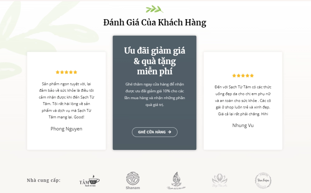 Thiết kế website bán thực phẩm sạch Sạch Từ Tâm