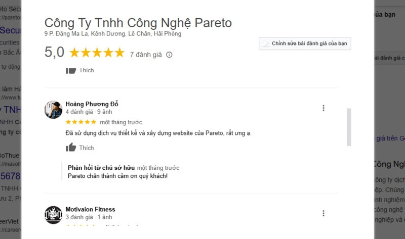 Cách làm seo local - phản hồi review khách hàng