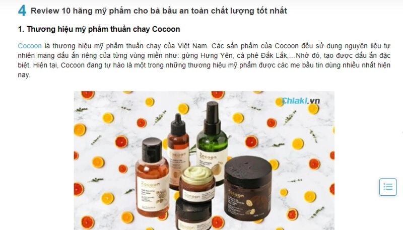 Mẫu bài viết chuẩn SEO về mỹ phẩm