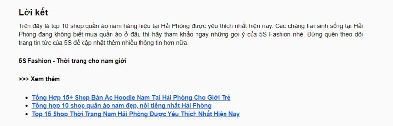 Mẫu bài viết chuẩn SEO về thời trang