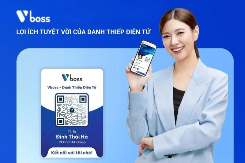 App tạo qr code name card Vboss