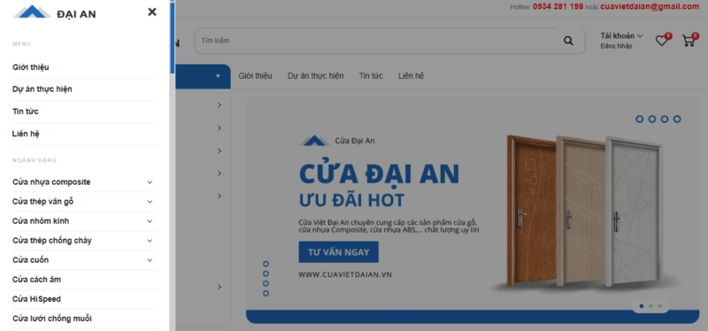 Thiết kế website Cửa Đại An