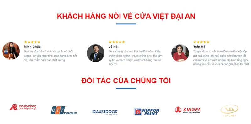 Thiết kế website Cửa Đại An