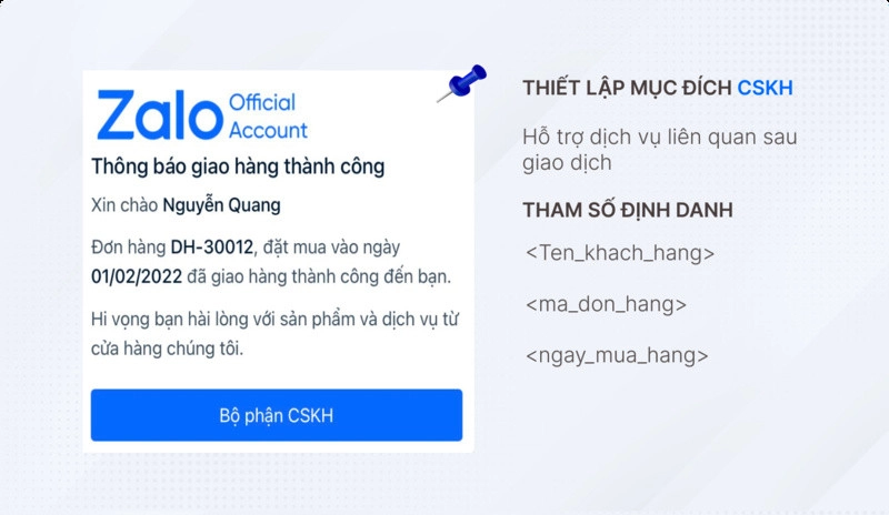 Mẫu zalo zns văn bản