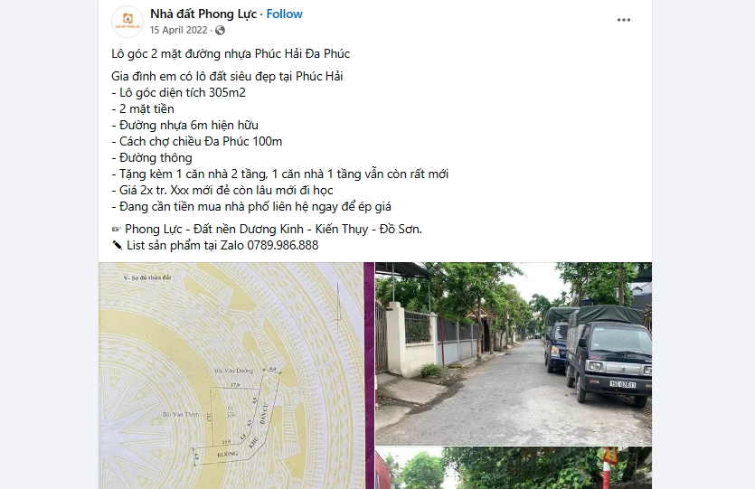 Mẫu content bán nhà phố