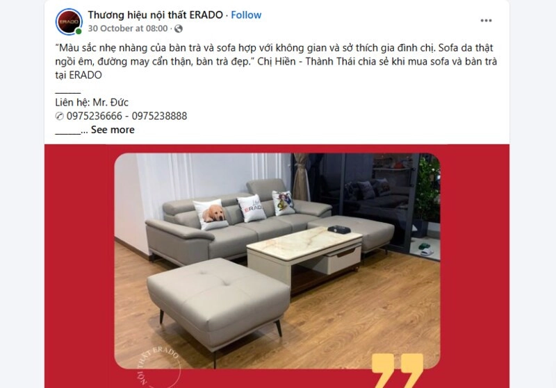 Mẫu stt quảng cáo nội thất