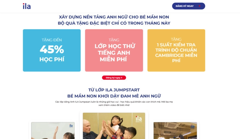 Tại sao trung tâm tiếng anh cần landing page