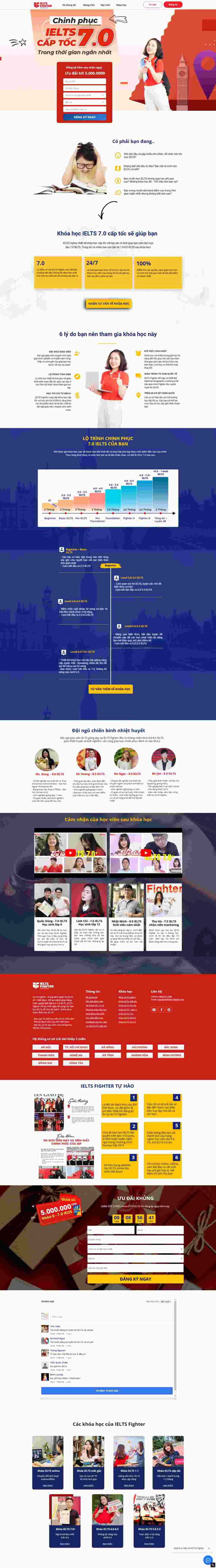 Mẫu landing page trung tâm tiếng anh