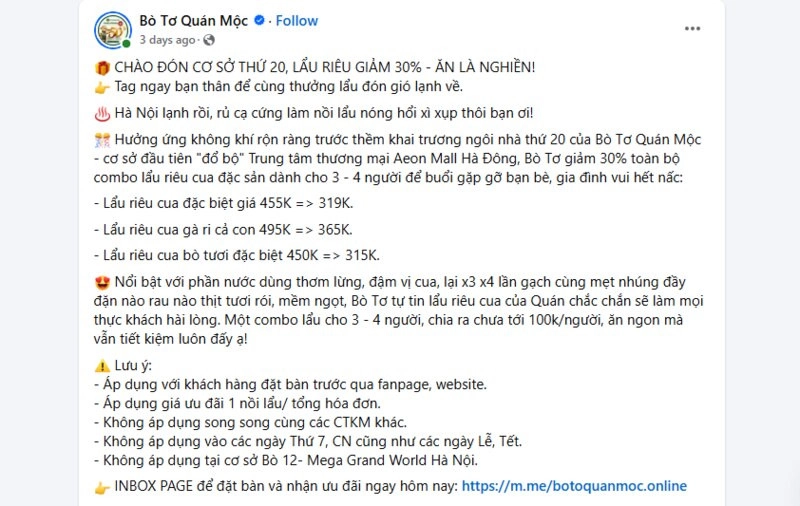 Mẫu content khai trương quán nhậu