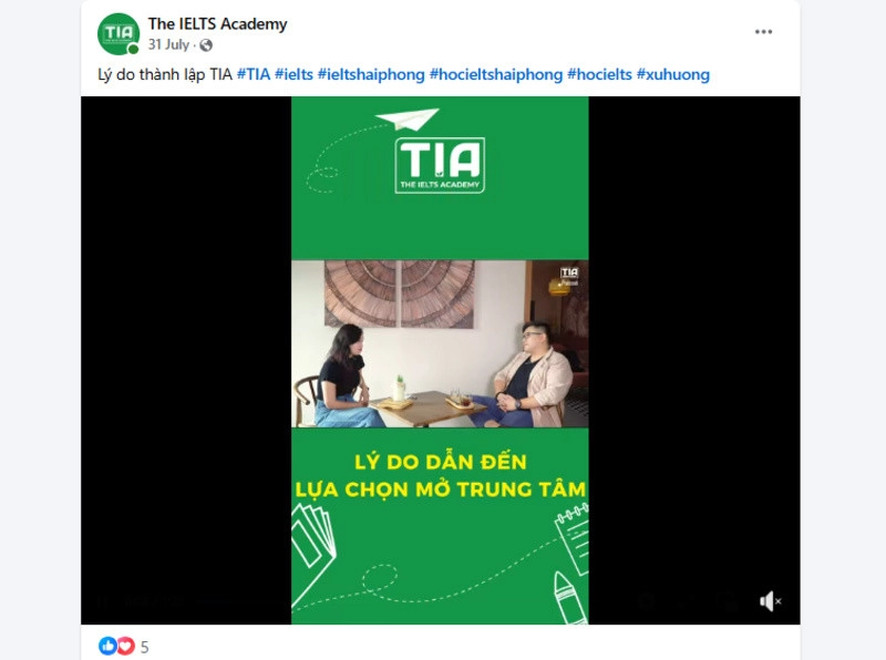 Mẫu content cho trung tâm tiếng anh - content giới thiệu trung tâm