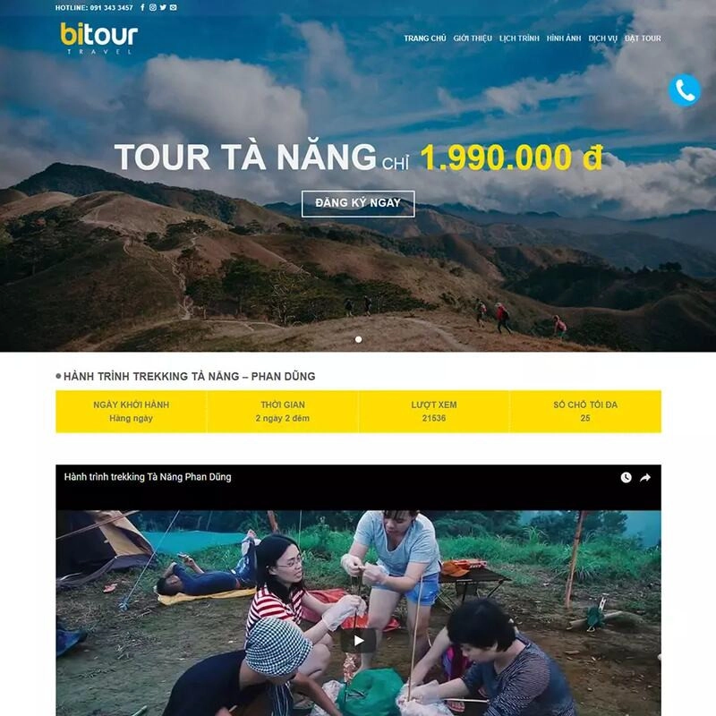 Mẫu landing page bán tour du lịch