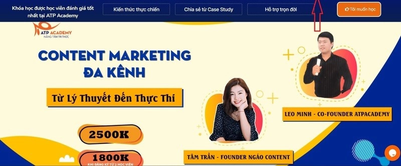 Mẫu landing page bán khóa học 