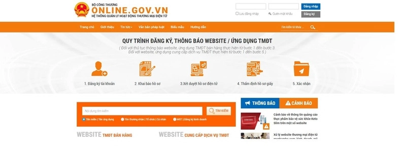 Thủ tục đăng ký website với Bộ Công Thương