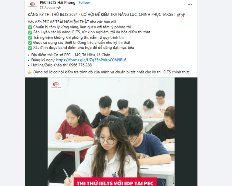 Kế hoạch thu hút học viên cho trung tâm - chạy ads