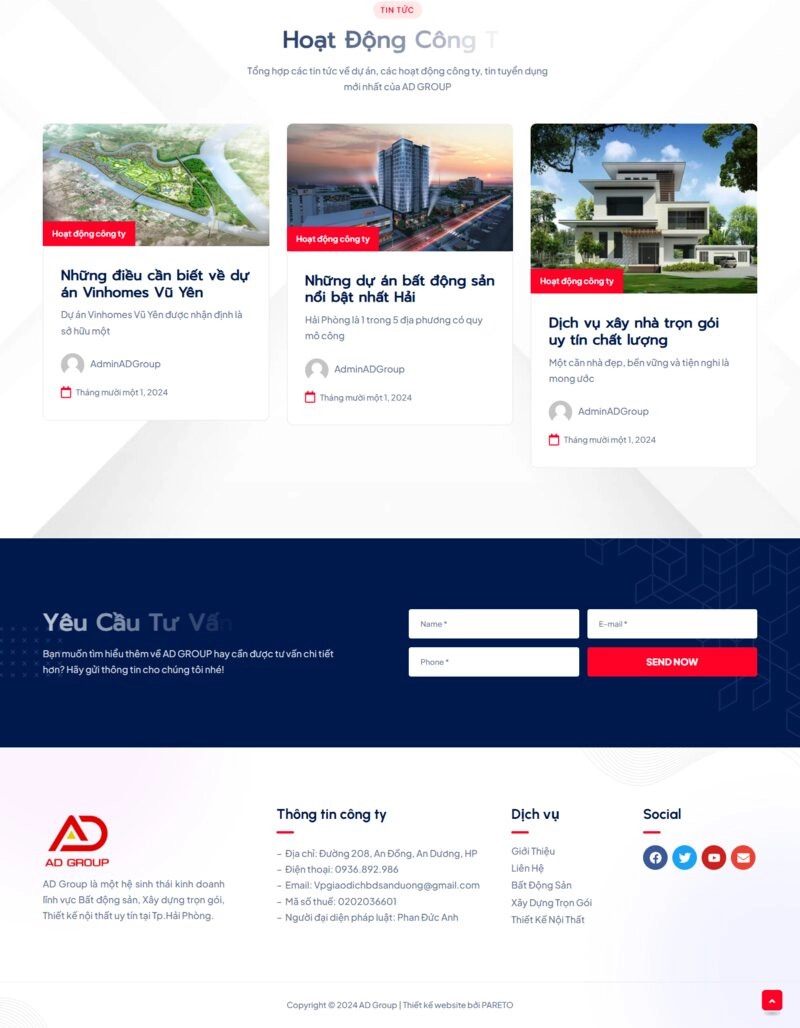 Thiết kế website bất động sản Ad group