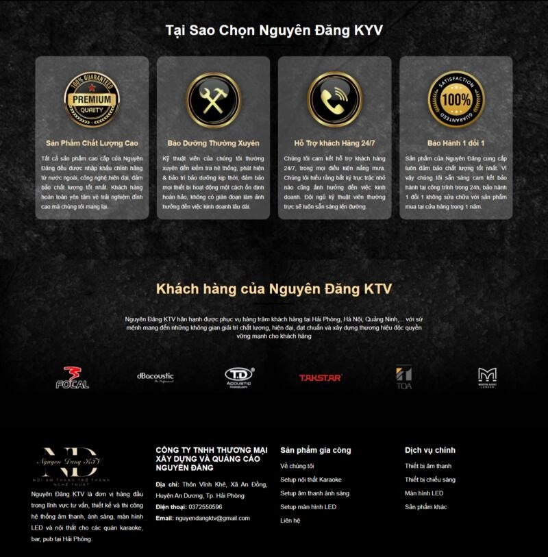 Thiết kế website karaoke Nguyên Đăng KTV