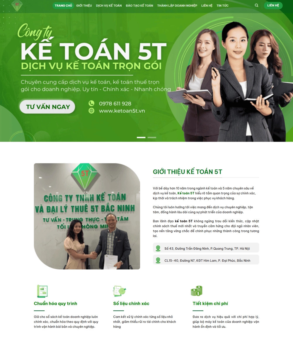 Thiết kế website Kế Toán 5T