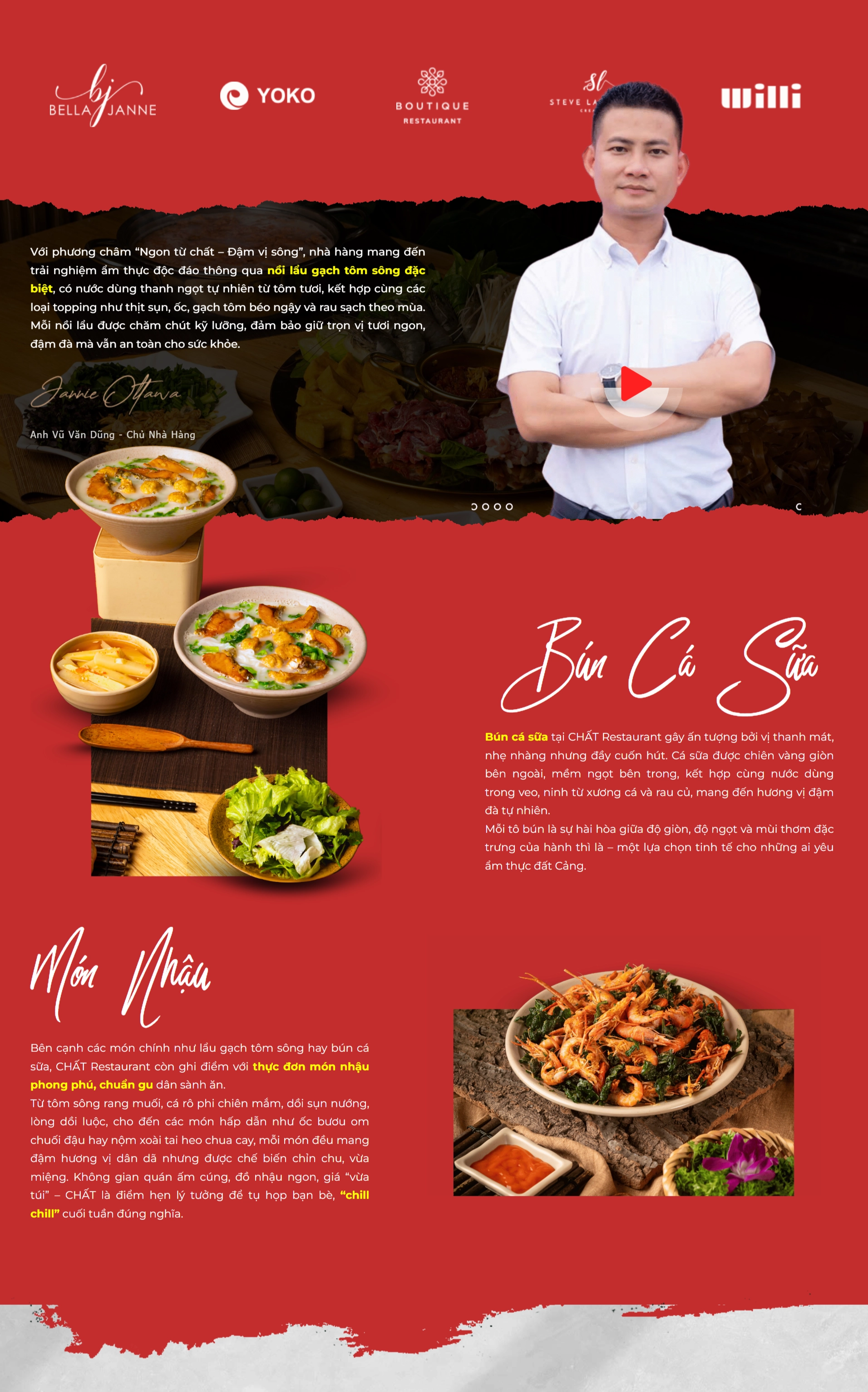 Giới thiệu món ăn chủ đạo nhà hàng chất