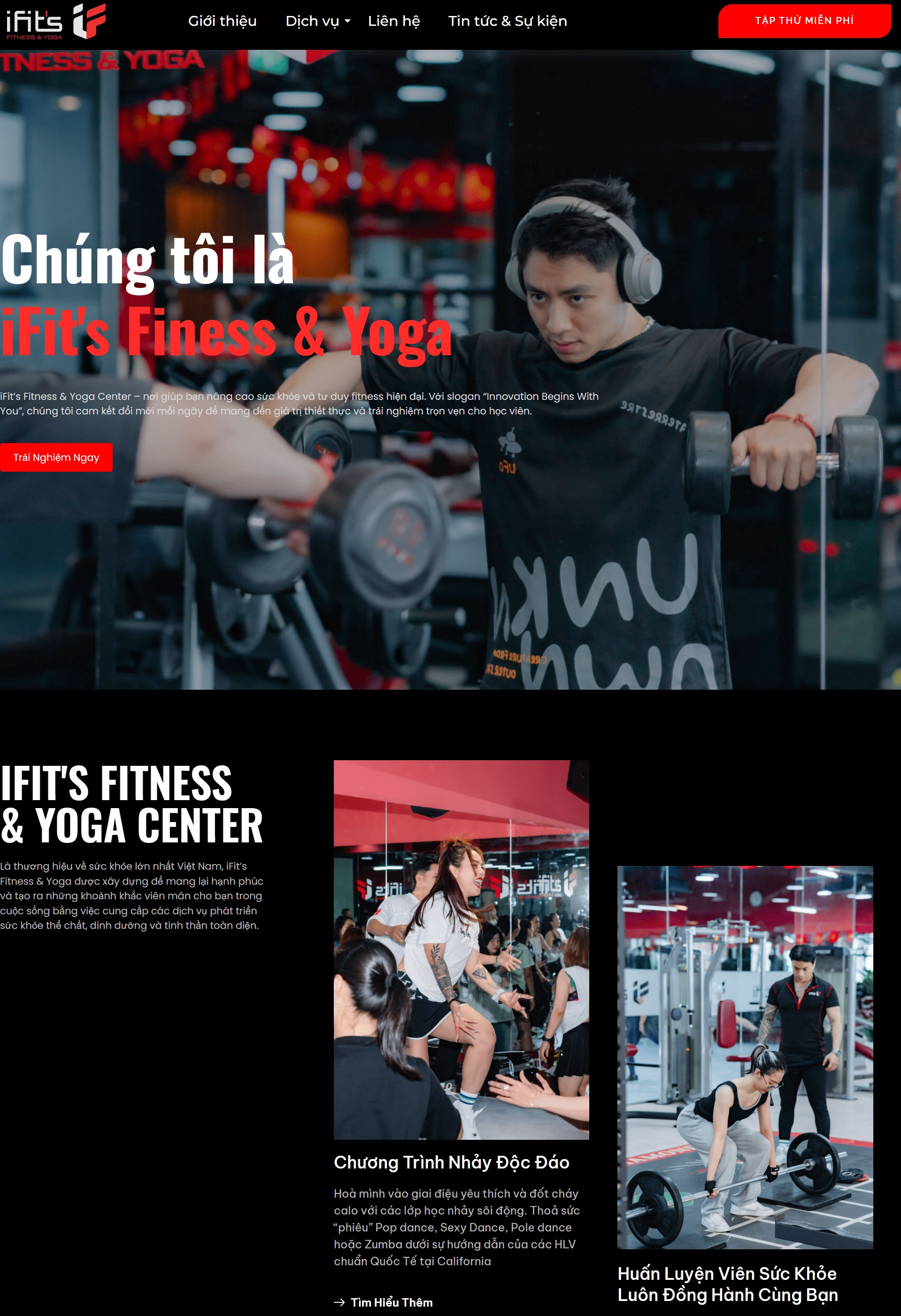 Tổng quan bố cục website iFit’s